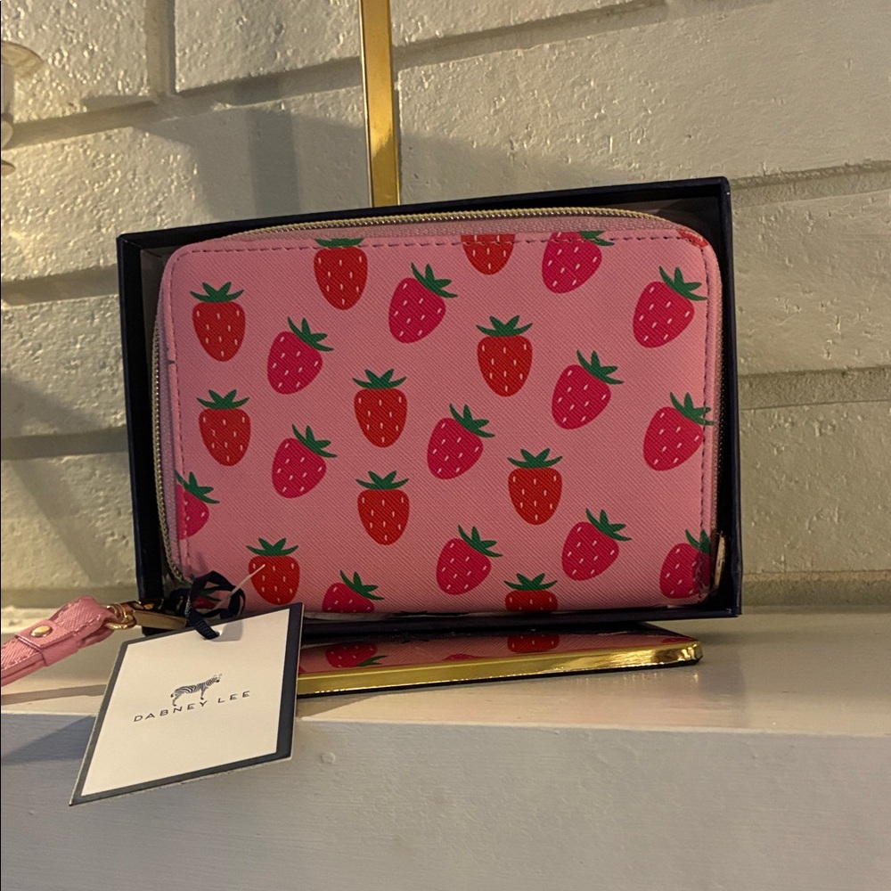 Pink Strawberry Print Women's Wallet